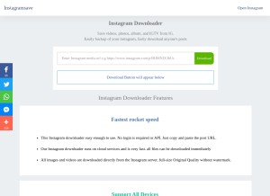 How instagramsave.com looks like on a tablet such as an iPad.