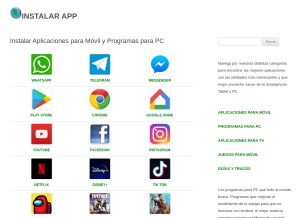 How instalarapp.com looks like on a tablet such as an iPad.