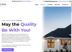 How installationgurus.ca looks like on a tablet such as an iPad.