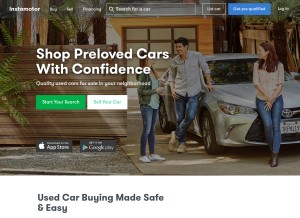 How instamotor.com looks like on a tablet such as an iPad.
