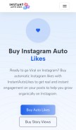 How instantautolikes.com looks like on a mobile device such as an iPhone.