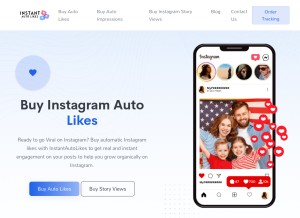 How instantautolikes.com looks like on a tablet such as an iPad.