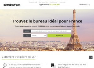 How instantoffices.com looks like on a tablet such as an iPad.