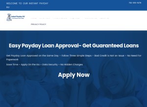 How instantpaydaynv.com looks like on a tablet such as an iPad.