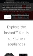 How instantpot.com looks like on a mobile device such as an iPhone.