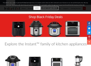 How instantpot.com looks like on a tablet such as an iPad.