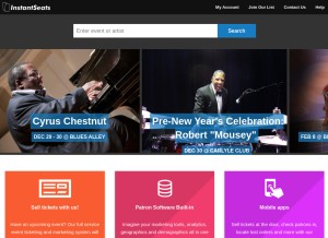 How instantseats.com looks like on a tablet such as an iPad.