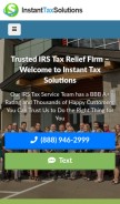 How instanttaxsolutions.com looks like on a mobile device such as an iPhone.