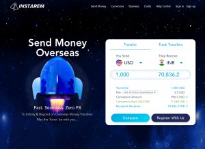 How instarem.com looks like on a tablet such as an iPad.