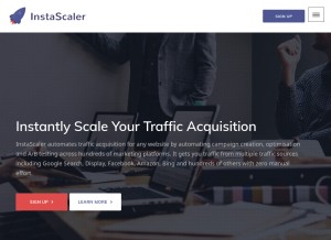 How instascaler.com looks like on a tablet such as an iPad.