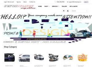 How instawrapshop.ca looks like on a tablet such as an iPad.
