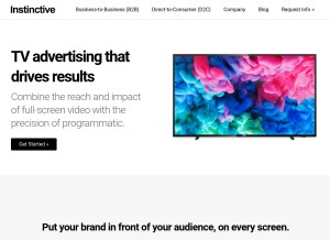 How instinctiveads.com looks like on a tablet such as an iPad.
