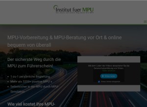 How institut-fuer-mpu.de looks like on a tablet such as an iPad.