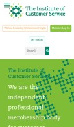 How instituteofcustomerservice.com looks like on a mobile device such as an iPhone.