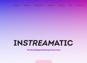 How instreamatic.com looks like on a tablet such as an iPad.