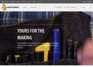 How instructables.com looks like on a tablet such as an iPad.