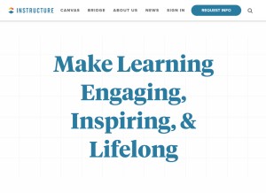 How instructure.com looks like on a tablet such as an iPad.