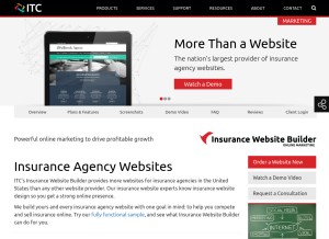 How insurancewebsitebuilder.com looks like on a tablet such as an iPad.