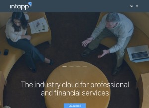 How intapp.com looks like on a tablet such as an iPad.