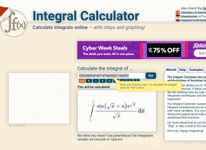 How integral-calculator.com looks like on a tablet such as an iPad.