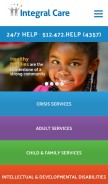 How integralcare.org looks like on a mobile device such as an iPhone.