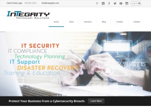 How integrityts.com looks like on a tablet such as an iPad.