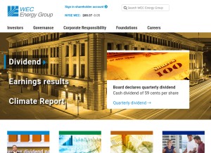 How integrysgroup.com looks like on a tablet such as an iPad.