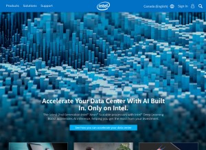 How intel.ca looks like on a tablet such as an iPad.