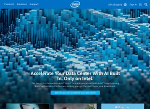 How intel.com looks like on a tablet such as an iPad.