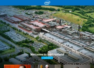 How intel.ie looks like on a tablet such as an iPad.