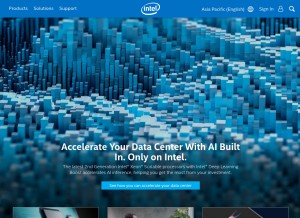 How intel.sg looks like on a tablet such as an iPad.