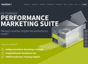 How intelliad.de looks like on a tablet such as an iPad.