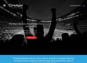 How intelligize.com looks like on a tablet such as an iPad.