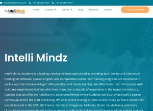 How intellimindz.com looks like on a tablet such as an iPad.