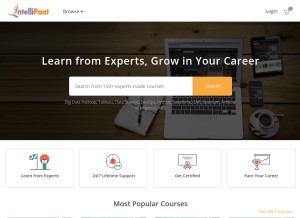 How intellipaat.com looks like on a tablet such as an iPad.