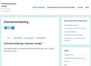 How intentieverklaring.net looks like on a tablet such as an iPad.