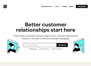 How intercom.com looks like on a tablet such as an iPad.