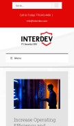 How interdev.com looks like on a mobile device such as an iPhone.