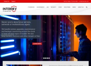 How interdev.com looks like on a tablet such as an iPad.