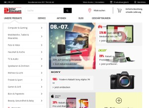How interdiscount.ch looks like on a tablet such as an iPad.