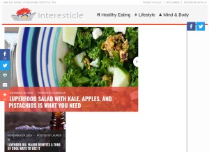 How interesticle.com looks like on a tablet such as an iPad.