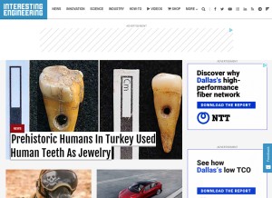 How interestingengineering.com looks like on a tablet such as an iPad.