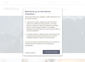 How interface.com looks like on a tablet such as an iPad.