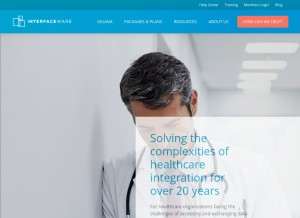 How interfaceware.com looks like on a tablet such as an iPad.