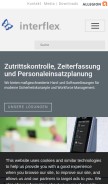 How interflex.de looks like on a mobile device such as an iPhone.
