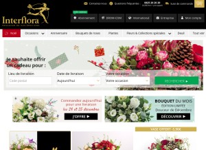 How interflora.fr looks like on a tablet such as an iPad.