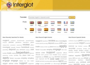 How interglot.com looks like on a tablet such as an iPad.