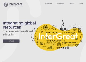 How intergreat.com looks like on a tablet such as an iPad.