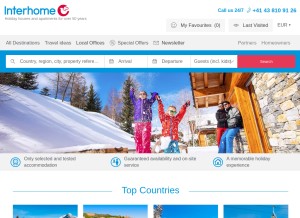 How interhome.com looks like on a tablet such as an iPad.