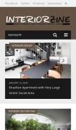 How interiorzine.com looks like on a mobile device such as an iPhone.